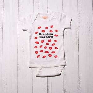 "Grandma was here" with kisses baby onesie 6-12M
